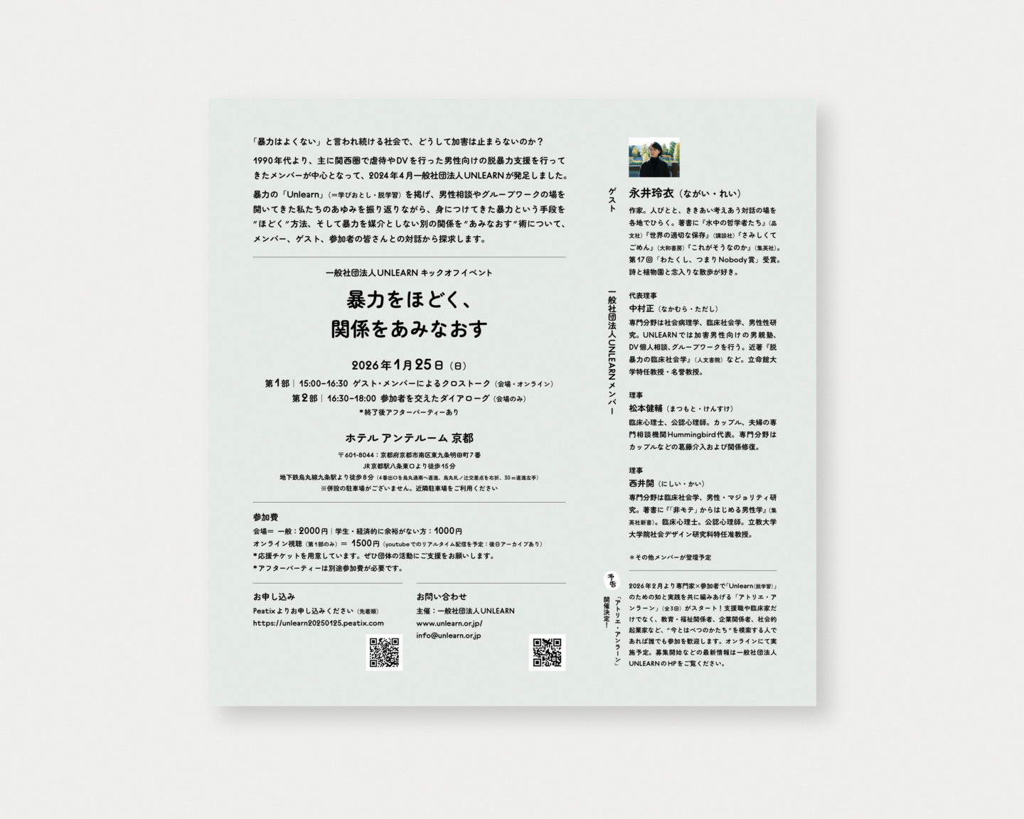 unlearn チラシ　裏